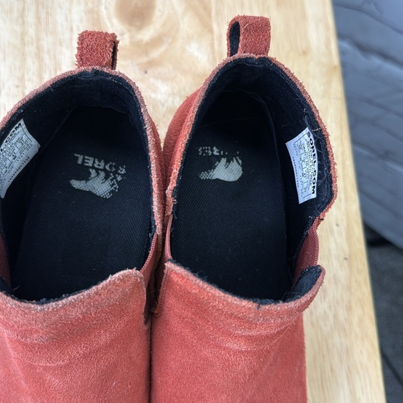 ⭐️Sorel Evie orange suede leather booties woman’s SZ 10 EUC - Picture 8 of 9